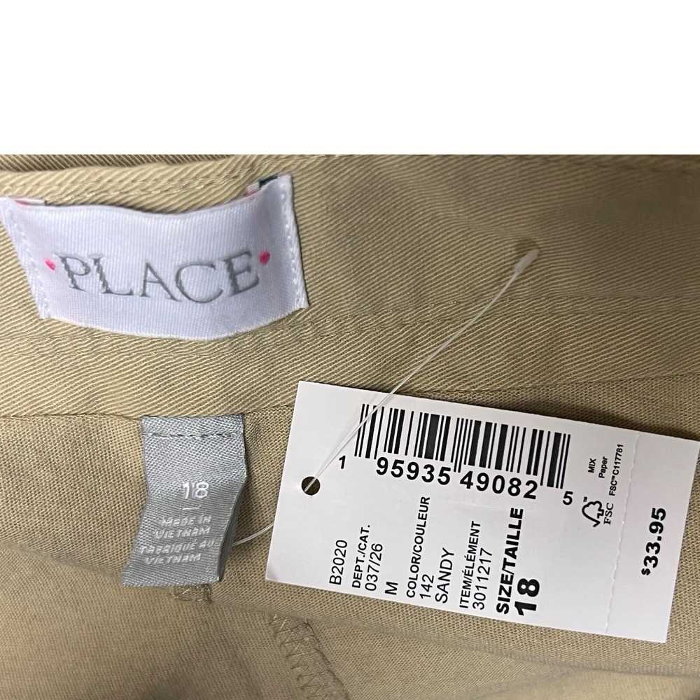 The Childrens Place Skirt Skort Khaki School Uniform Classic Pleated Preppy NEW - Picture 7 of 11